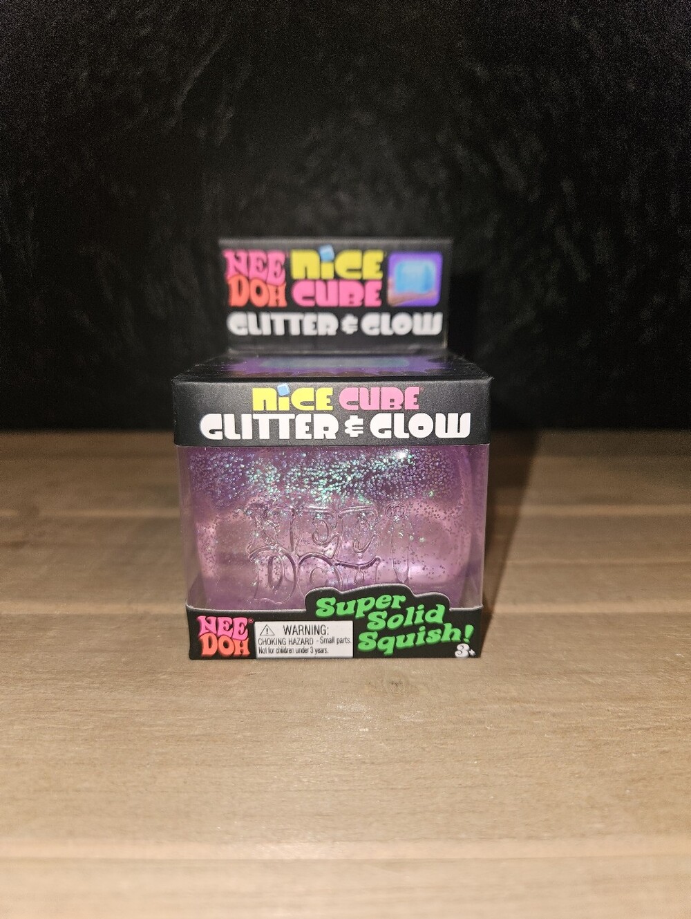 PURPLE Glitter & Glow Needoh Nice Cube